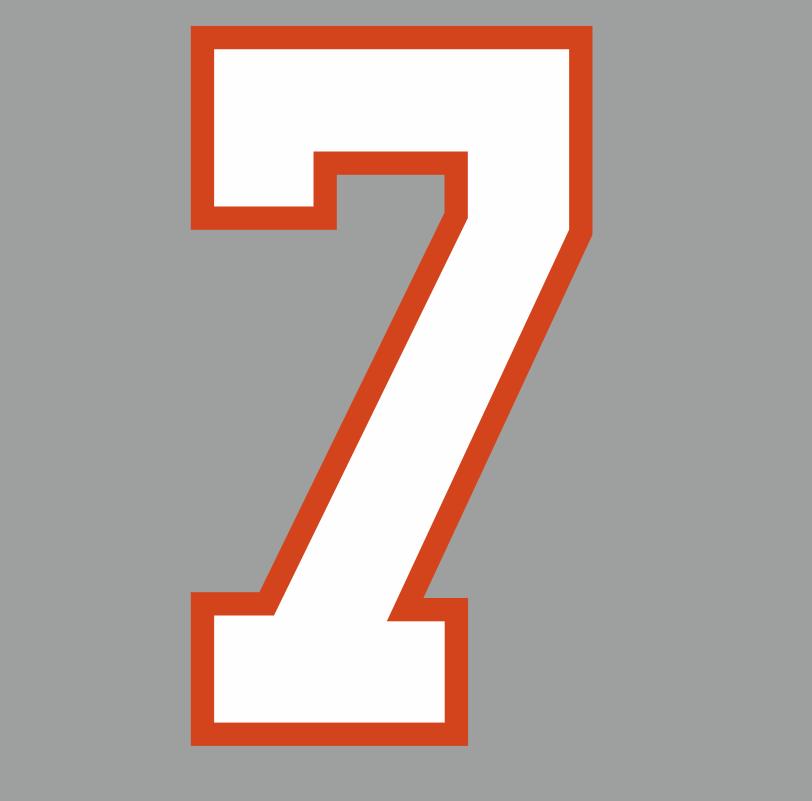 Kamloops Blazers Jersey Number 7 White Orange iron on transfers for clothing